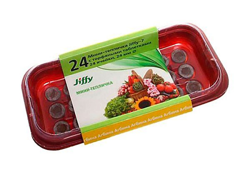 Мини-тепличка малая с торфяными таблетками 24 ячейки Jiffy-7