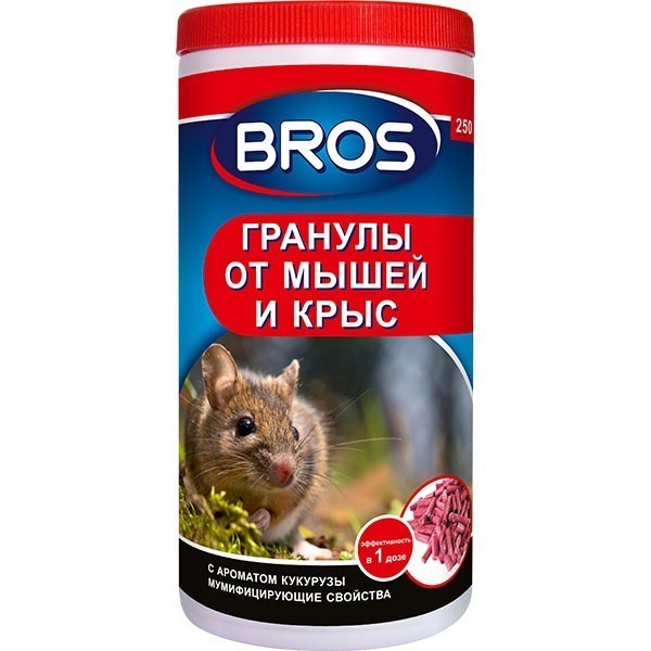 BROS гранулы от мышей и от крыс 250г, изображение 0