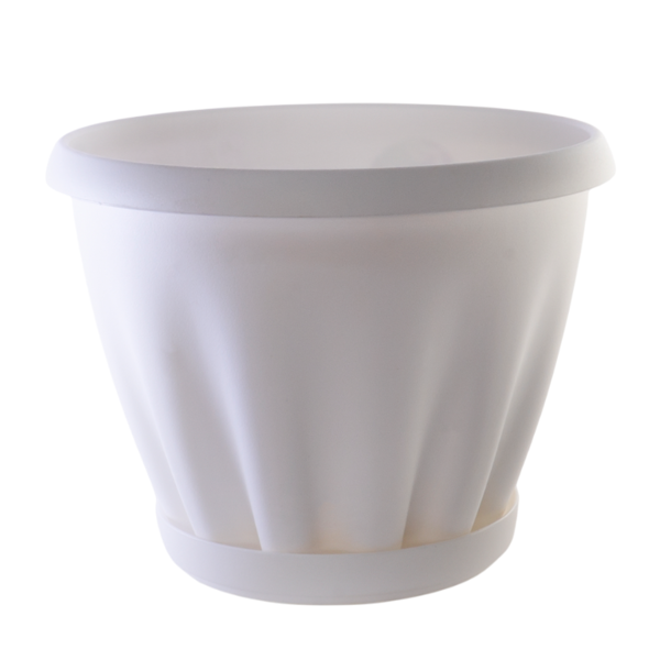 Горшок "Знатный", пластик, белый D14, 1л