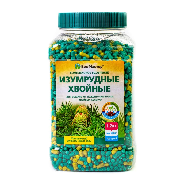 БиоМастер-Изумрудные хвойные, комплексное минеральное удобрение, 1,2кг