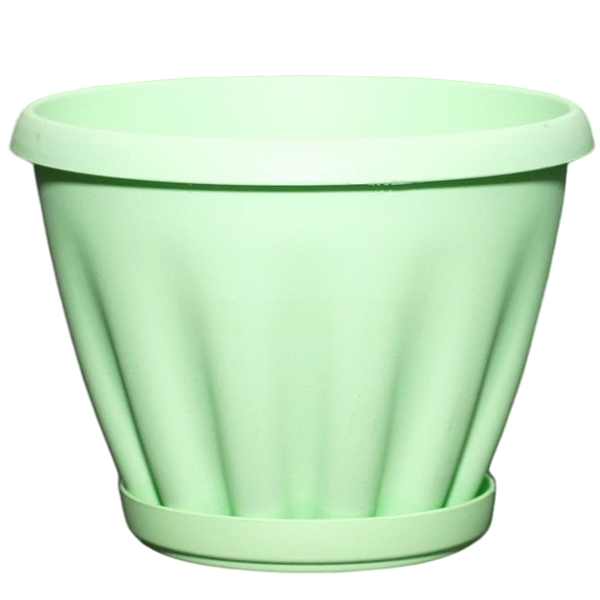 Горшок "Знатный", пластик, зеленый D11, 0,45л