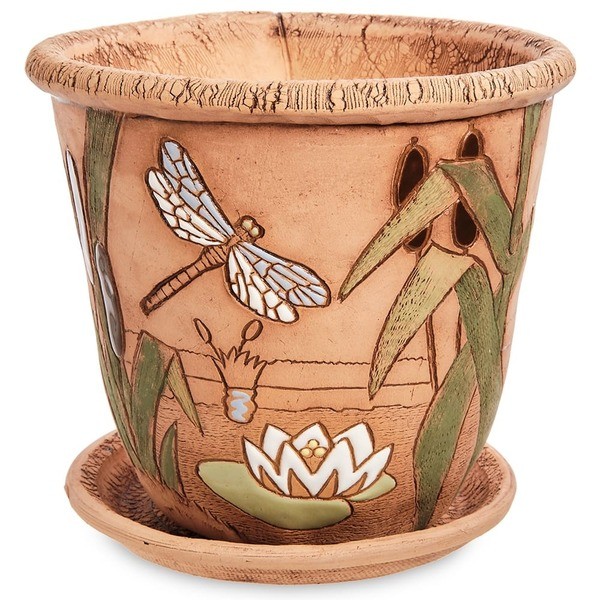 Горшок керамический “Стрекозы”, D21