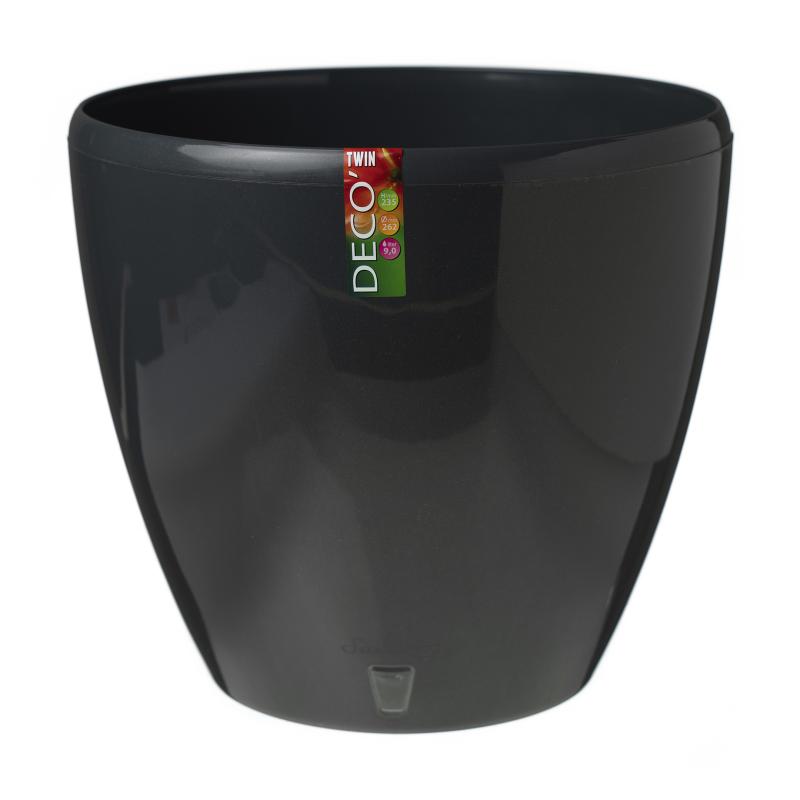 ГОРШОК "ДЕКО ТВИН" 9 Л АНТРАЦИТ, изображение 0