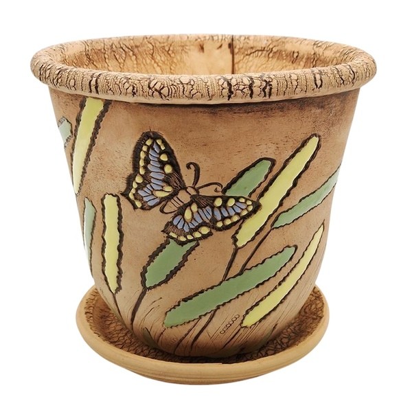 Горшок керамический "Бабочки", D21