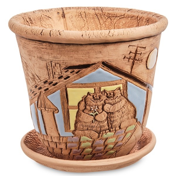 Горшок керамический "Коты", D12