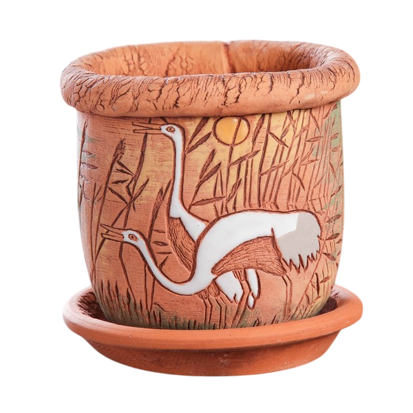 Горшок керамический "Журавли", D12