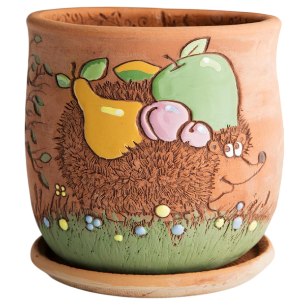 Горшок керамический "Ежи", D14
