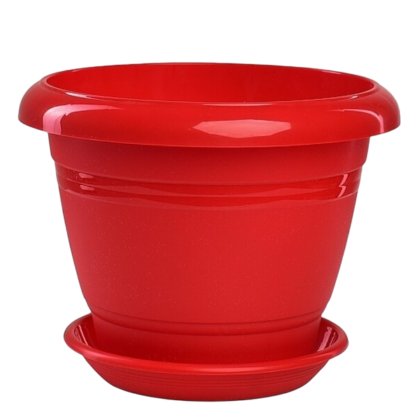 Горшок "Фестона", пластик, красный D22, 3.3л