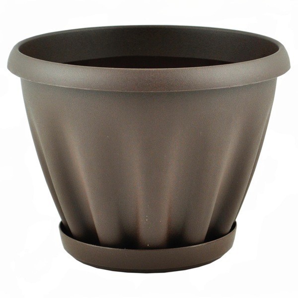 Горшок "Знатный", пластик, шоколадный D18, 2л