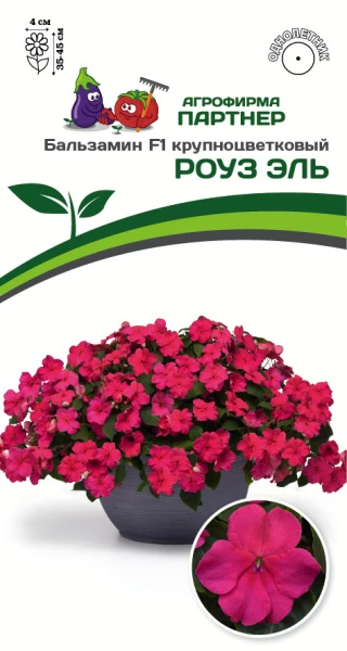 Партнер Бальзамин F1 крупноцветковый РОУЗ ЭЛЬ^(5шт в амп)
