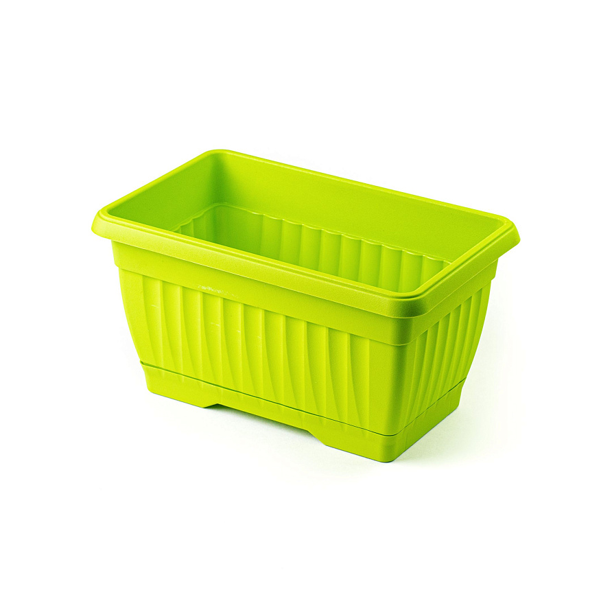 Ящик балконный пластиковый с поддоном длина 30 см, высота 16 см (Коричневый), изображение 2