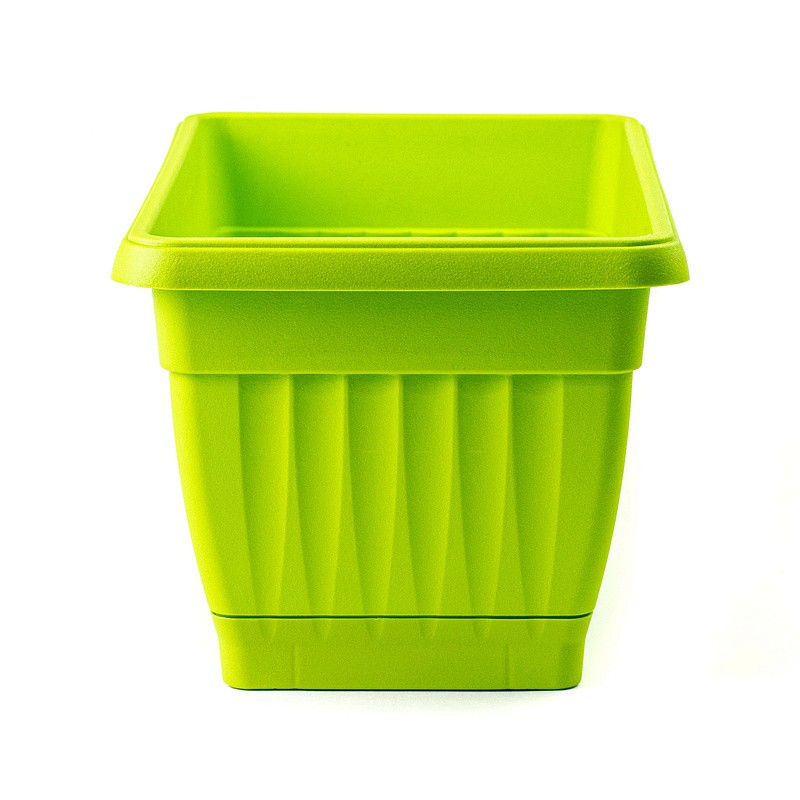 Ящик балконный пластиковый с поддоном длина 30 см, высота 16 см (Зеленый киви), изображение 4