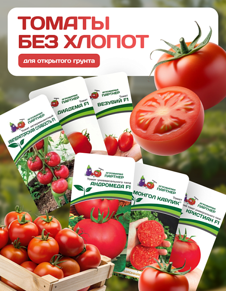 Партнер Набор ТОМАТЫ БЕЗ ХЛОПОТ (для открытого грунта)^ (1шт)