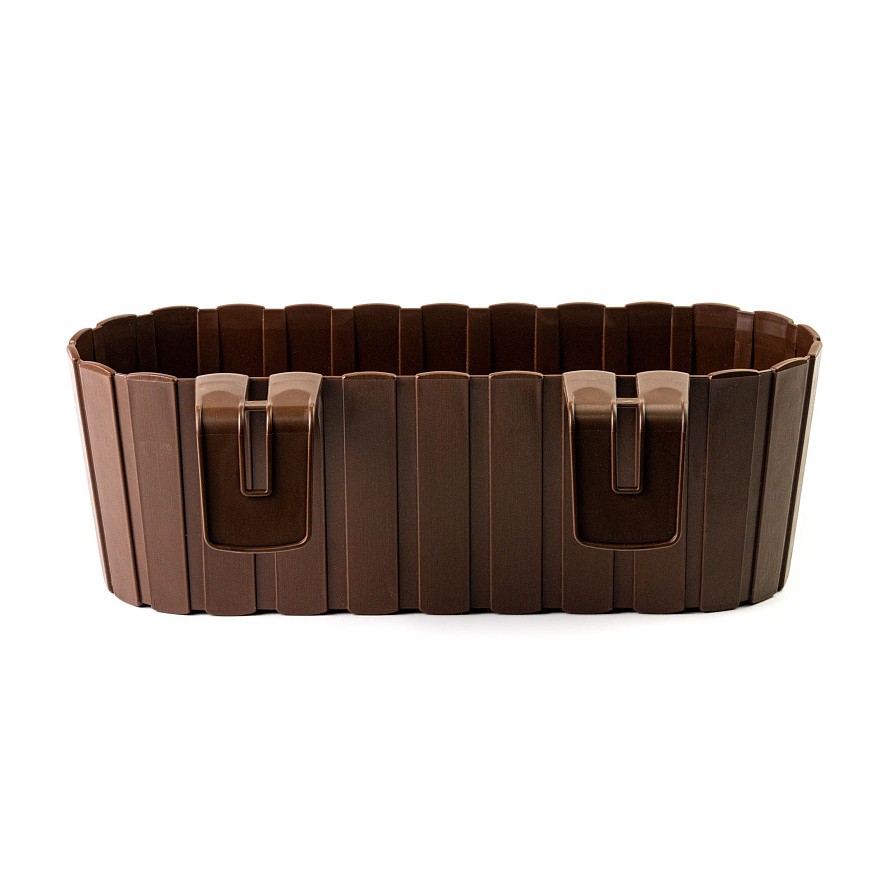 Кашпо цветочное на перила Boardee Hook 383х212 мм высота 130 мм (Темно-коричневый), изображение 4