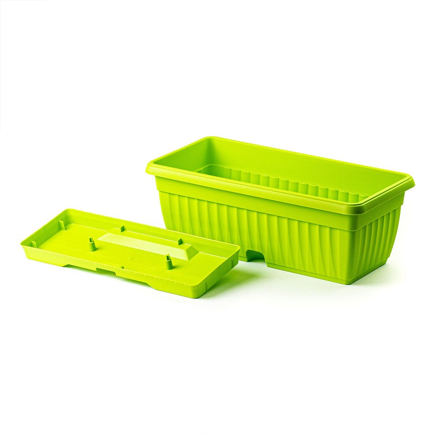 Ящик балконный пластиковый с поддоном длина 40 см, высота 16 см (Мокко), изображение 11