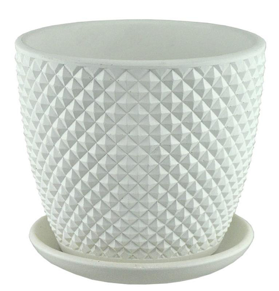 Горшок бетонный Грань зеленый бутон №1, 0.7л