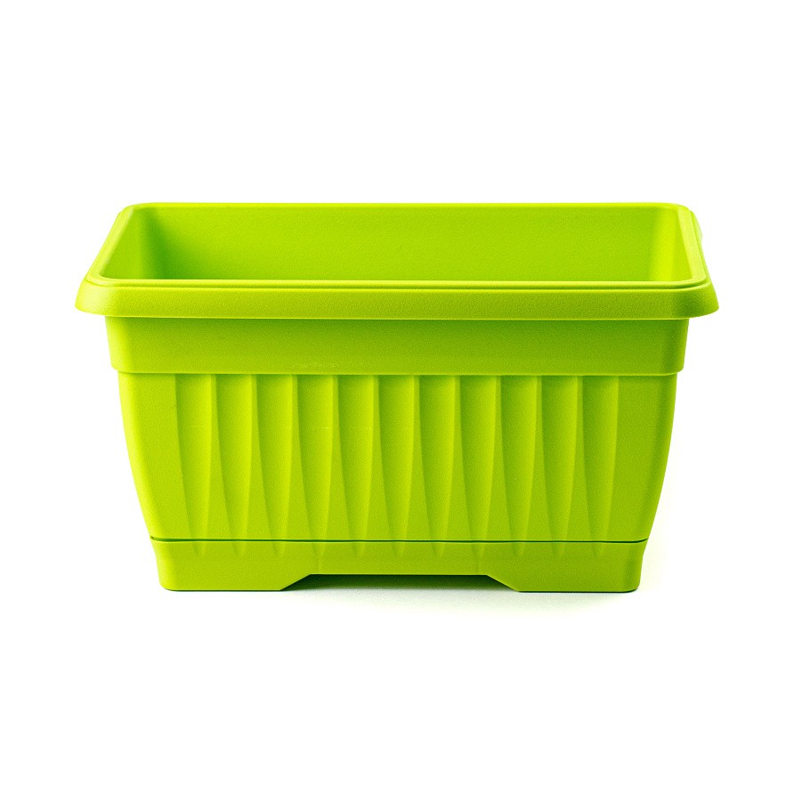 Ящик балконный пластиковый с поддоном длина 30 см, высота 16 см (Зеленый киви), изображение 3