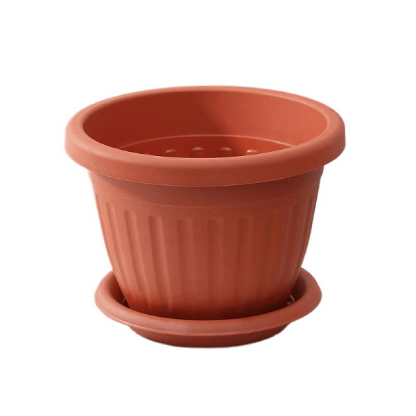 Кашпо Сильвер ЭКО 2,6 л D20 терракотвый с поддоном