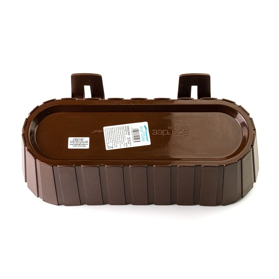 Кашпо цветочное на перила Boardee Hook 383х212 мм высота 130 мм (Темно-коричневый), изображение 7