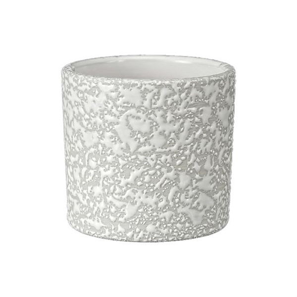 Кашпо керамическое "Маджента" белый тубус mini, 0,2 л