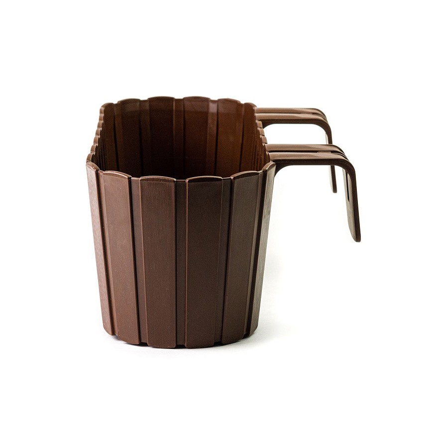 Кашпо цветочное на перила Boardee Hook 383х212 мм высота 130 мм (Темно-коричневый), изображение 3