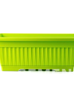 Ящик балконный пластиковый с поддоном длина 40 см, высота 16 см (Зеленый киви) фото 3