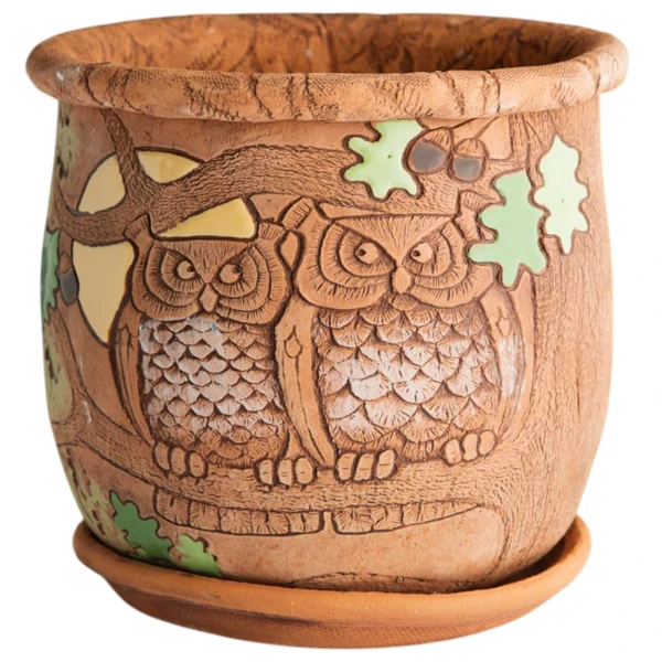Горшок керамический "Совы", D15