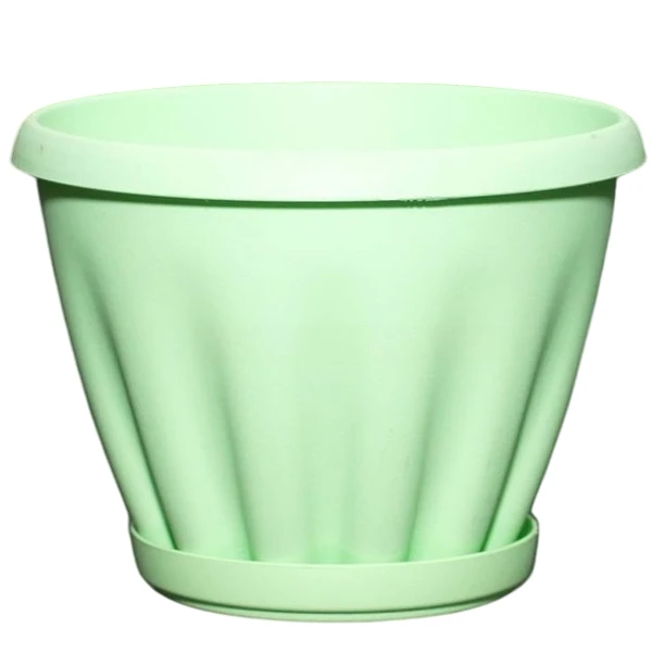 Горшок "Знатный", пластик, зеленый D11, 0,45л