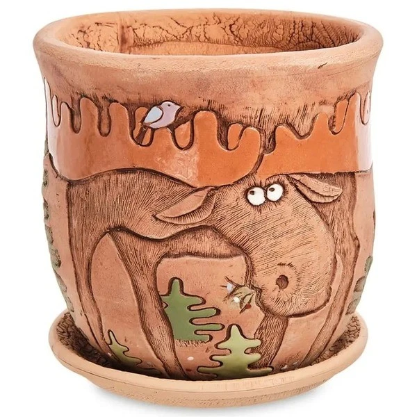Горшок керамический "Лоси", D12