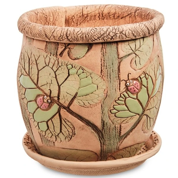 Горшок керамический "Божьи коровки", D19