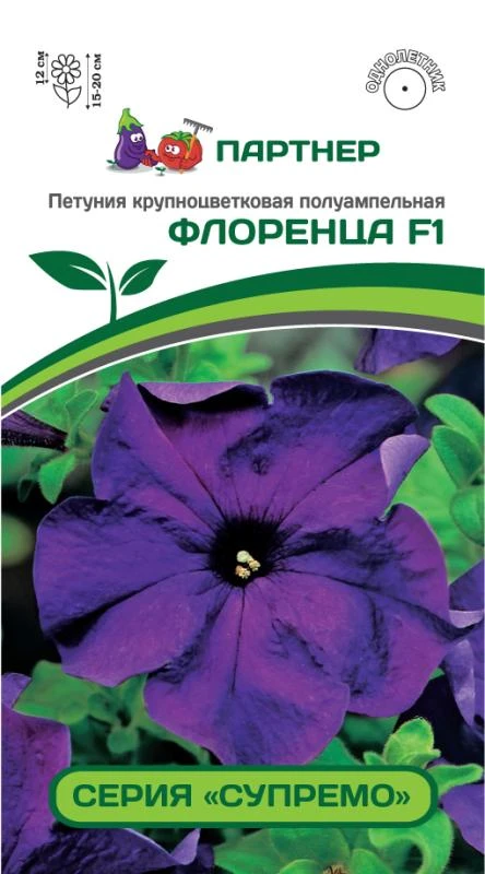 Партнер Петуния серия "Супремо" ФЛОРЕНЦА F1 / крупноцветковая полуампельная^(5шт в амп), изображение 0
