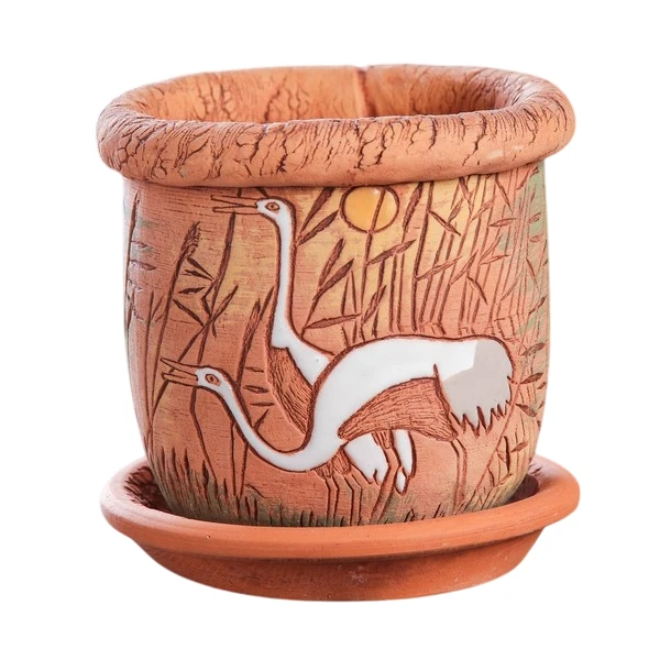 Горшок керамический "Журавли", D12