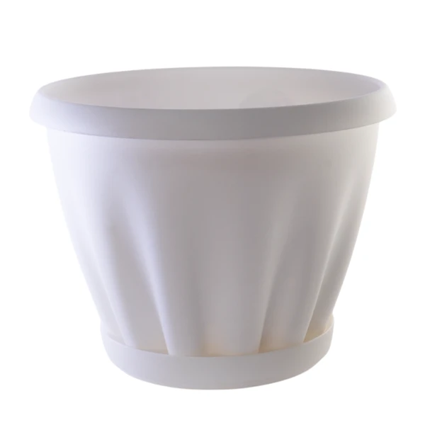Горшок "Знатный", пластик, белый D18, 2л