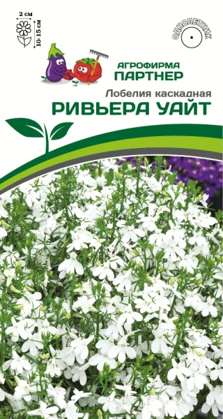 Партнер Лобелия каскадная РИВЬЕРА УАЙТ ^(10шт в амп)