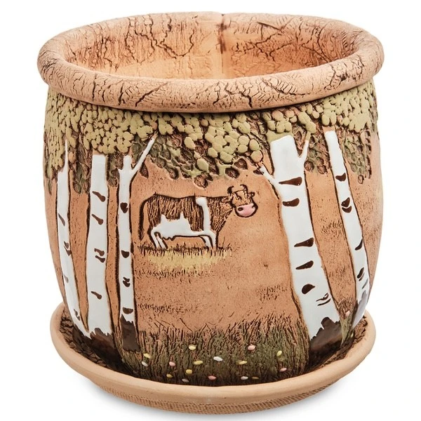 Горшок керамический "Березки", D12