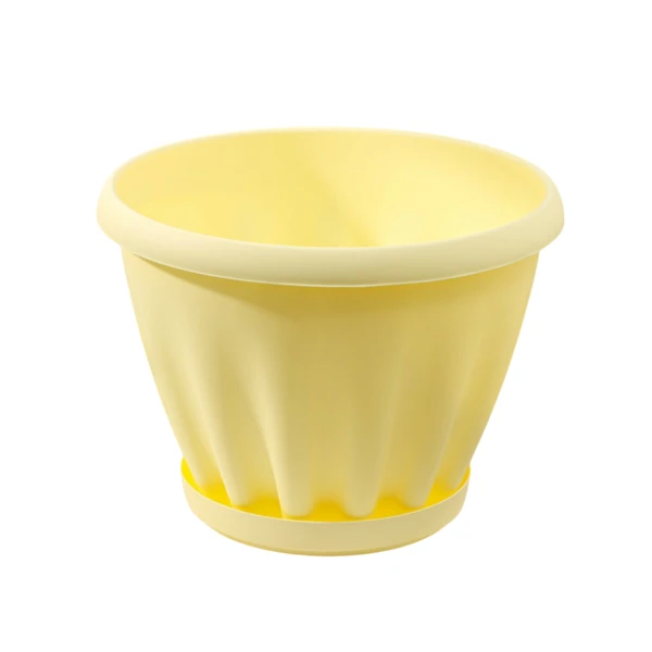 Горшок "Знатный", пластик, желтый D11, 0,45л