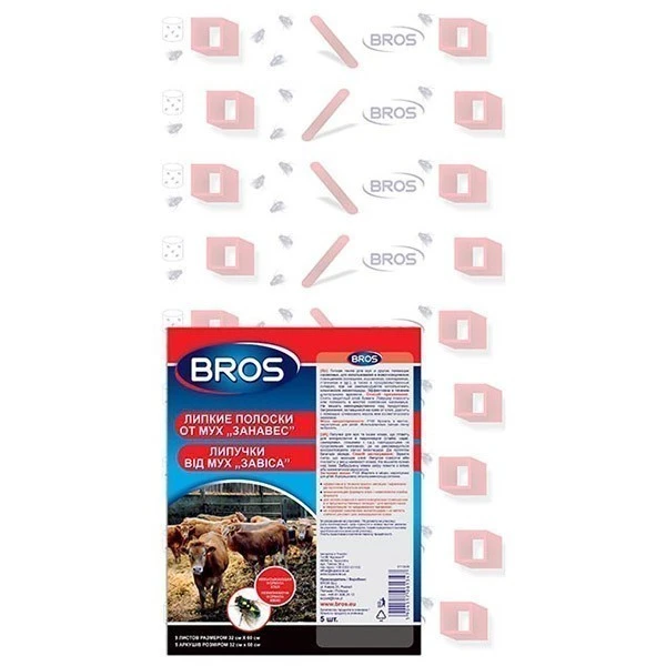 BROS Клеевая ловушка для отлова мух и других насекомых 5 шт (32х60см)