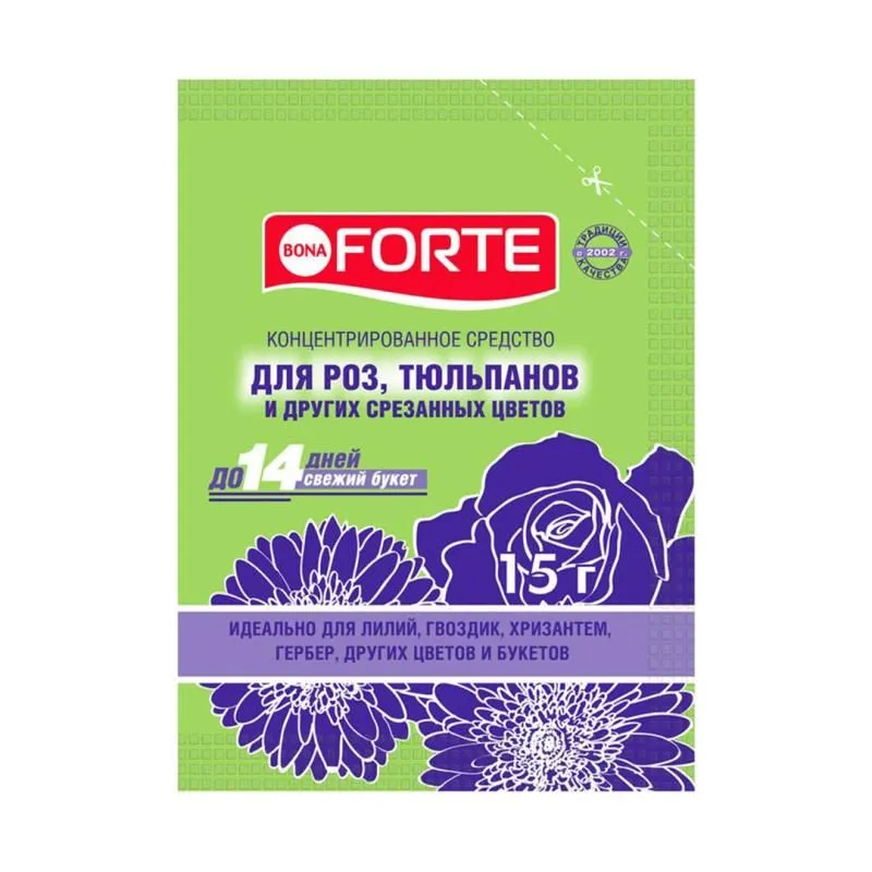 Bona Forte Средство сухое для срезанных цветов, пакет 15 г фото, описание