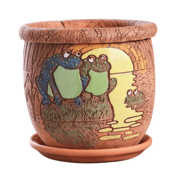 Горшок керамический "Лягушки", D19