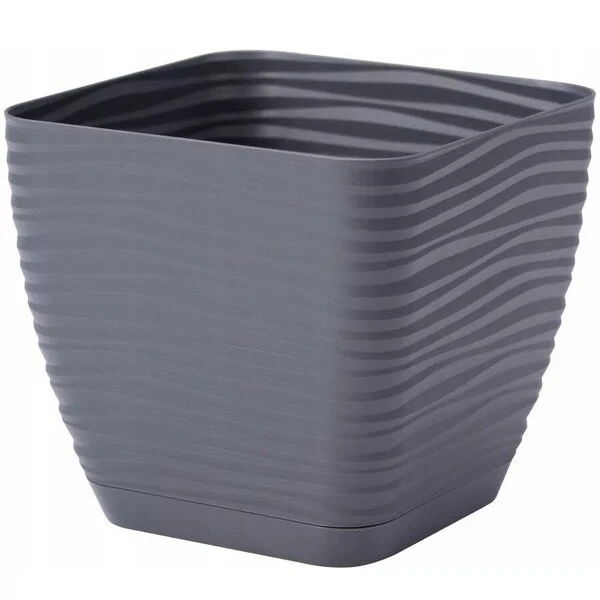 Горшок "Сахара", пластик, антрацит 15см, 2л