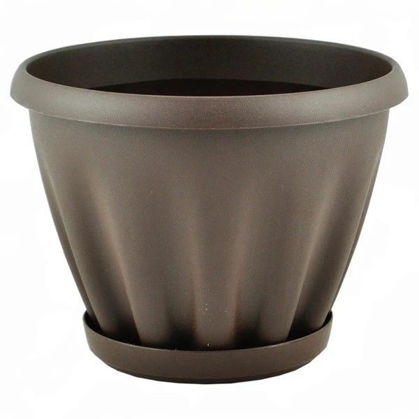 Горшок "Знатный", пластик, шоколадный D11, 0,45л
